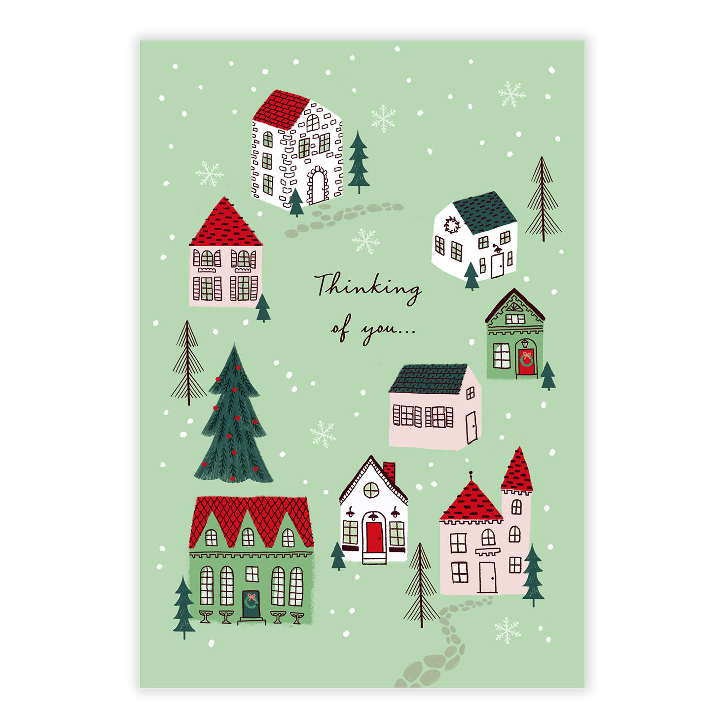 Thinking of You Snowy Village Holiday eCard, , large image number 2