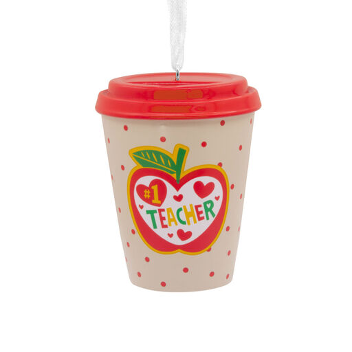#1 Teacher Coffee Cup Hallmark Ornament, 