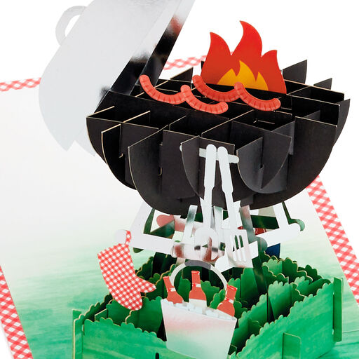 BBQ Grill 3D Pop-Up Father's Day Card for Dad, 