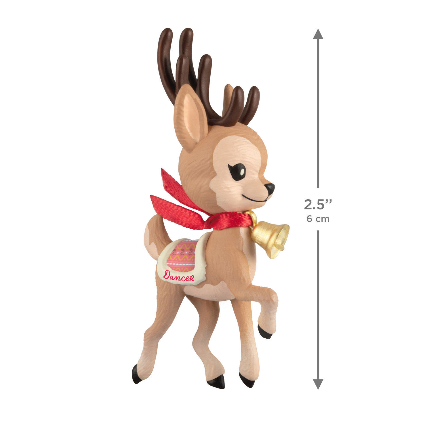 Dancer Reindeer Keepsake Ornament measurement image number 3