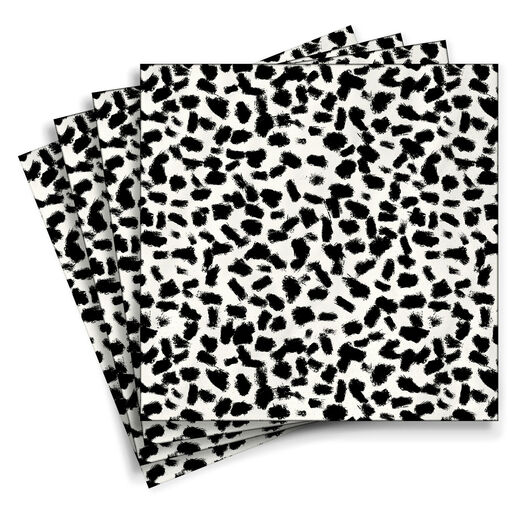 Black and White Animal Print Cocktail Napkins, Set of 16, 
