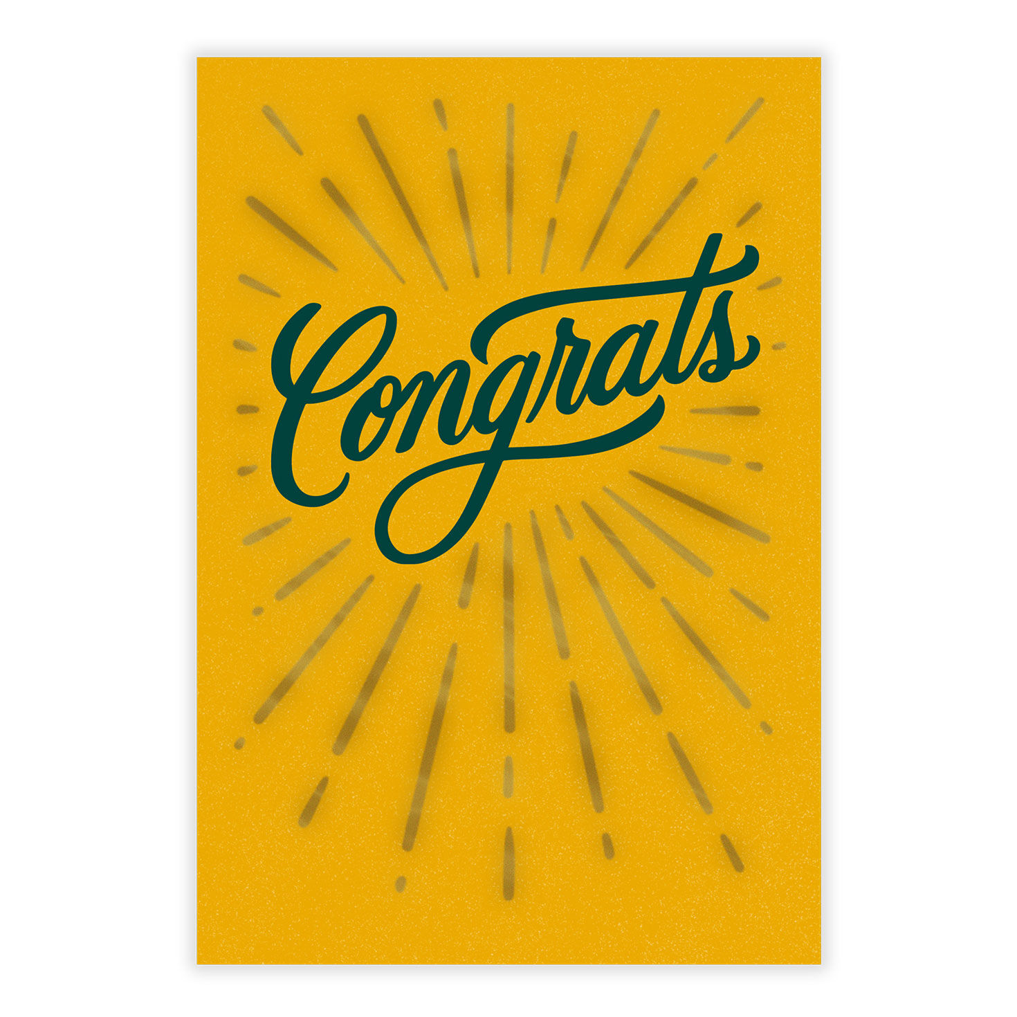 Gold Burst Blue Script Personalized Congrats Card front image number 2