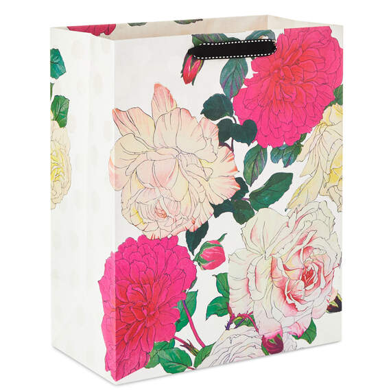13" Illustrated Roses Large Gift Bag