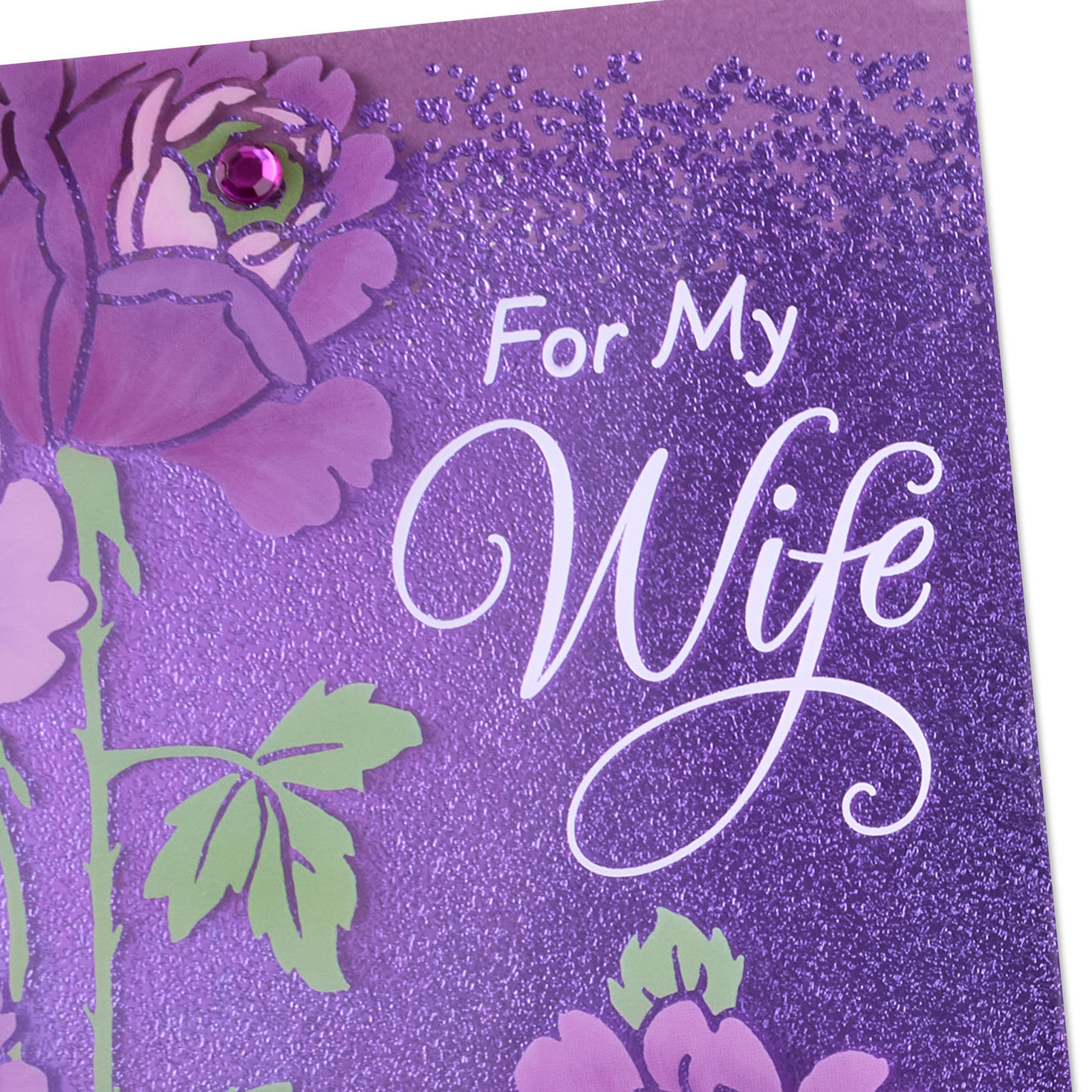 Flower Blooms on Purple Mother's Day Card for Wife Card Front Detail image number 5