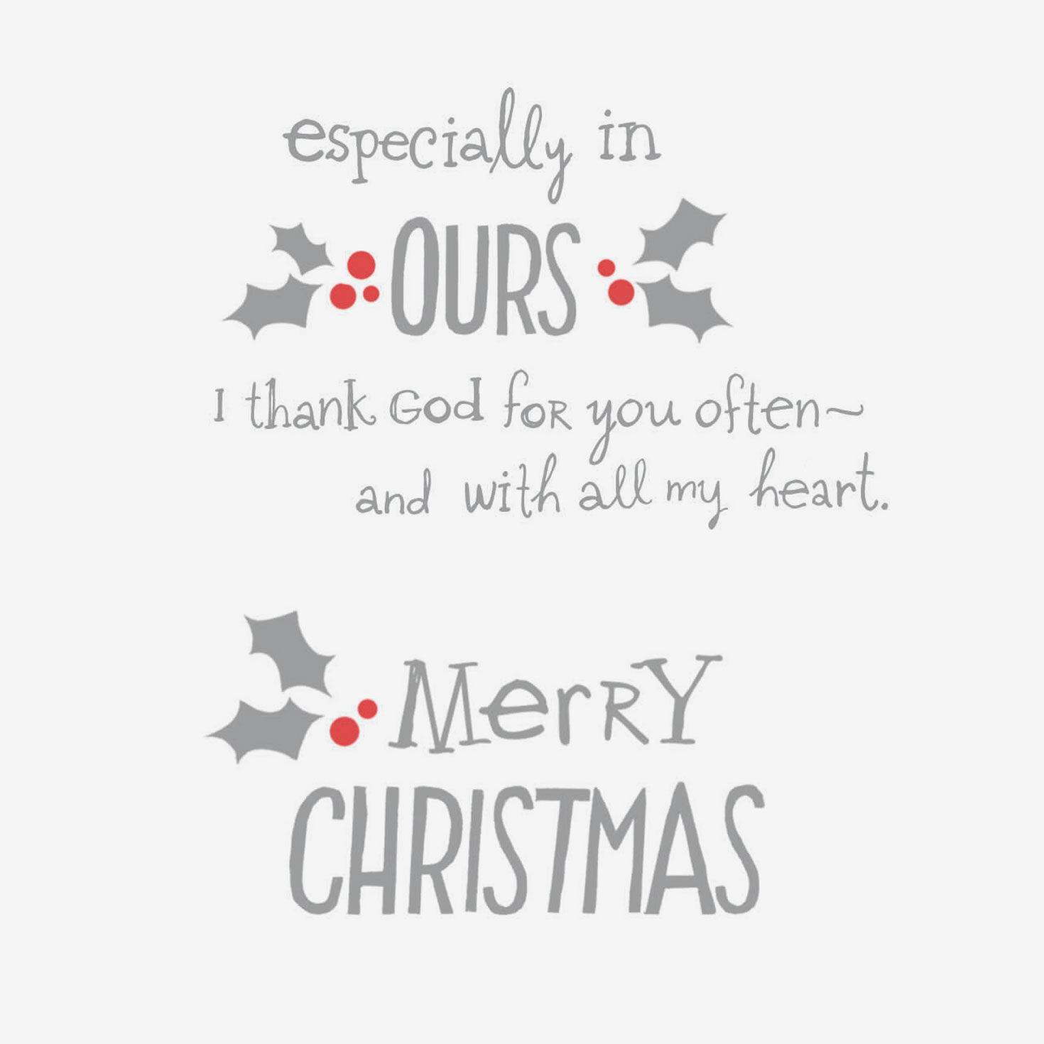 Glitter Holly Friendship Religious Christmas Card Sentiment image number 2