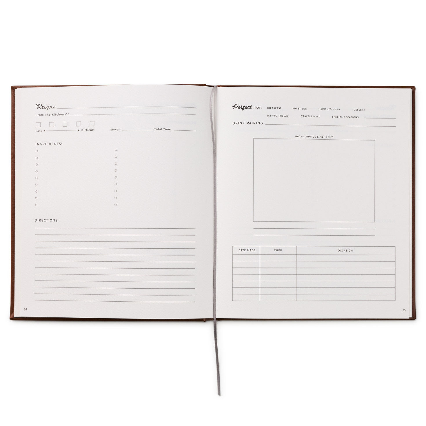 Hardback Heirloom Recipe Book and Keepsake Journal open spread image number 4