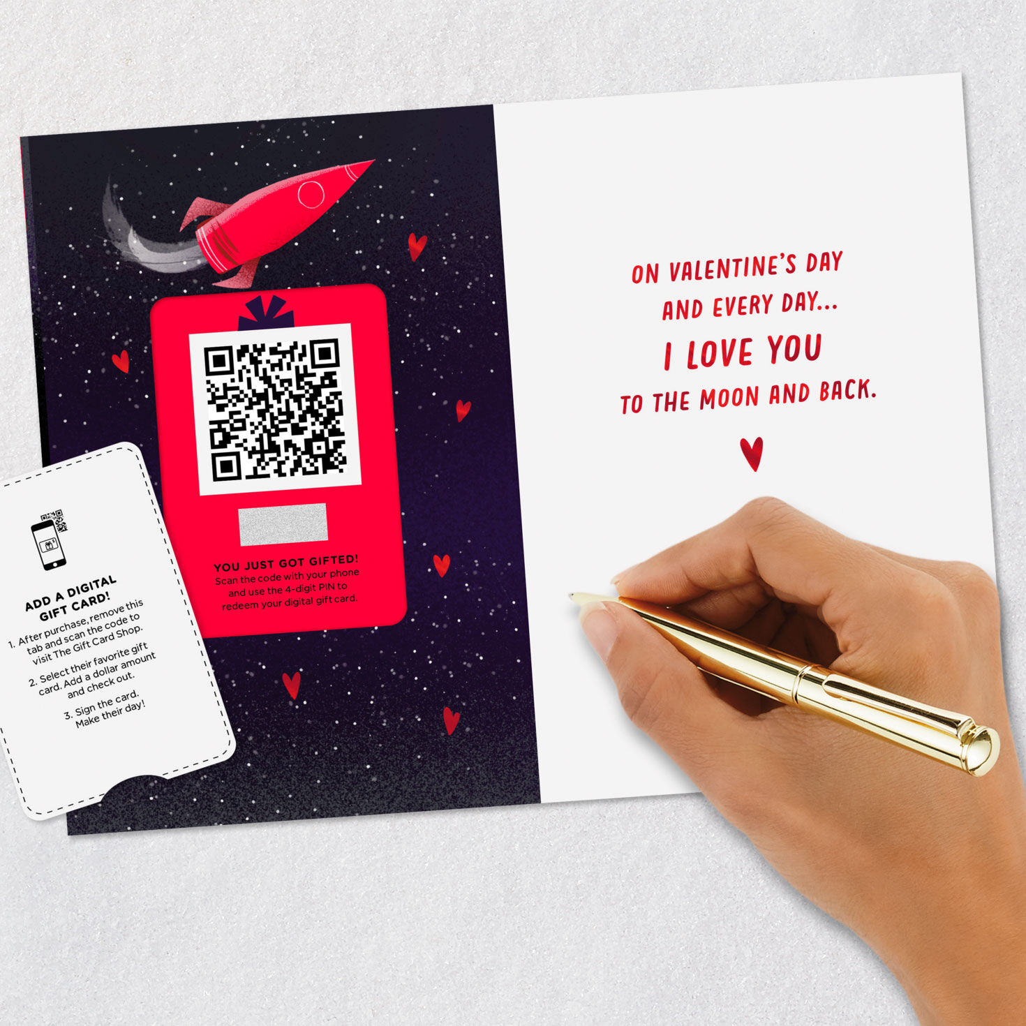 Astronauts Romantic Valentine's Gift Card Greeting signing card image number 9