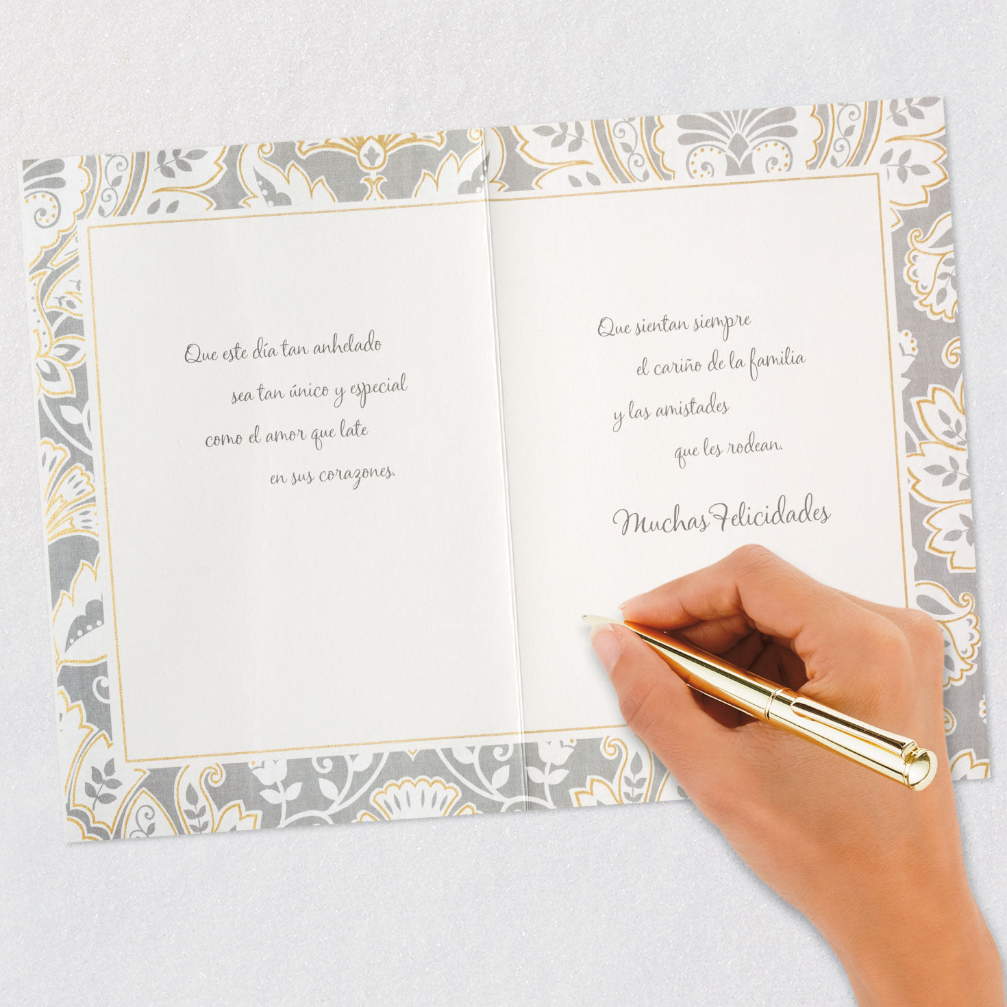 Paisley Floral Spanish Wedding Card for Couple Signing card image number 7
