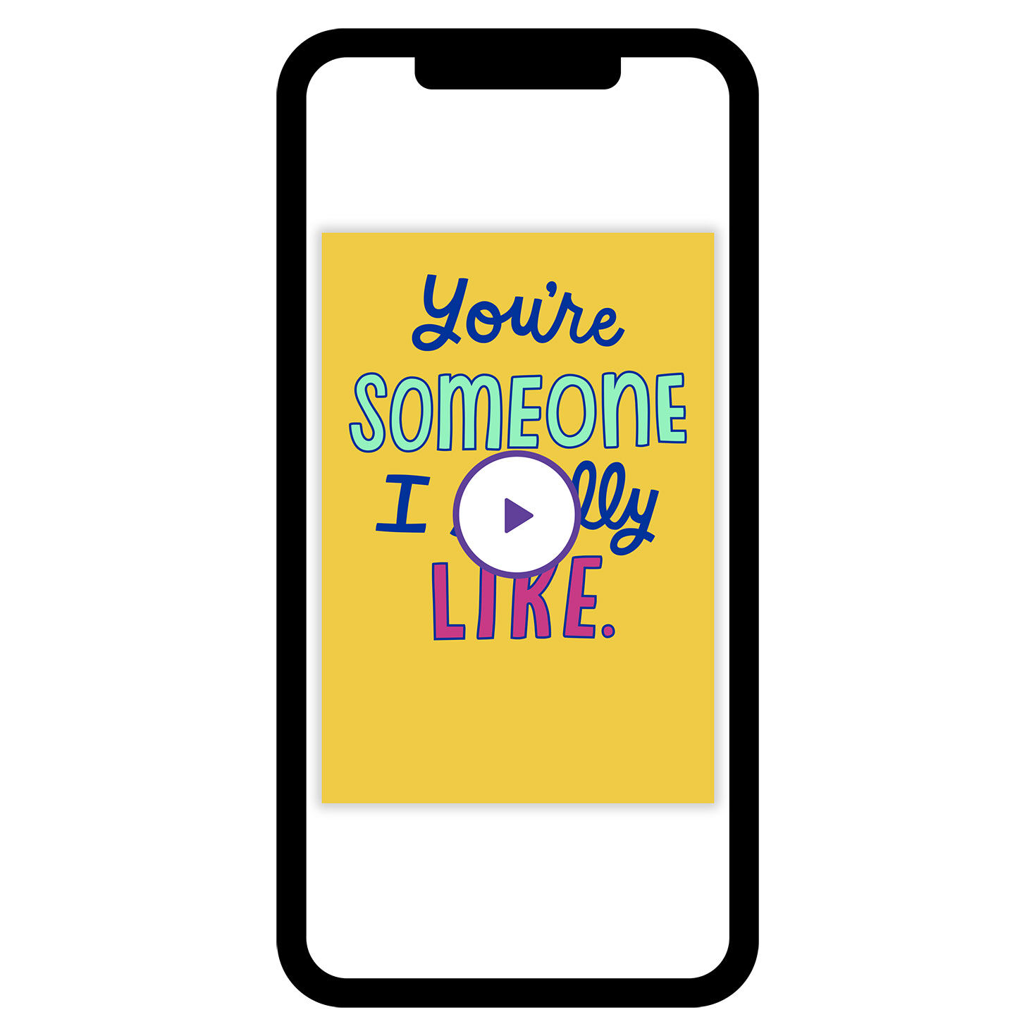 Colored Lettering on Yellow Funny Personalized Card phone with card front image number 1