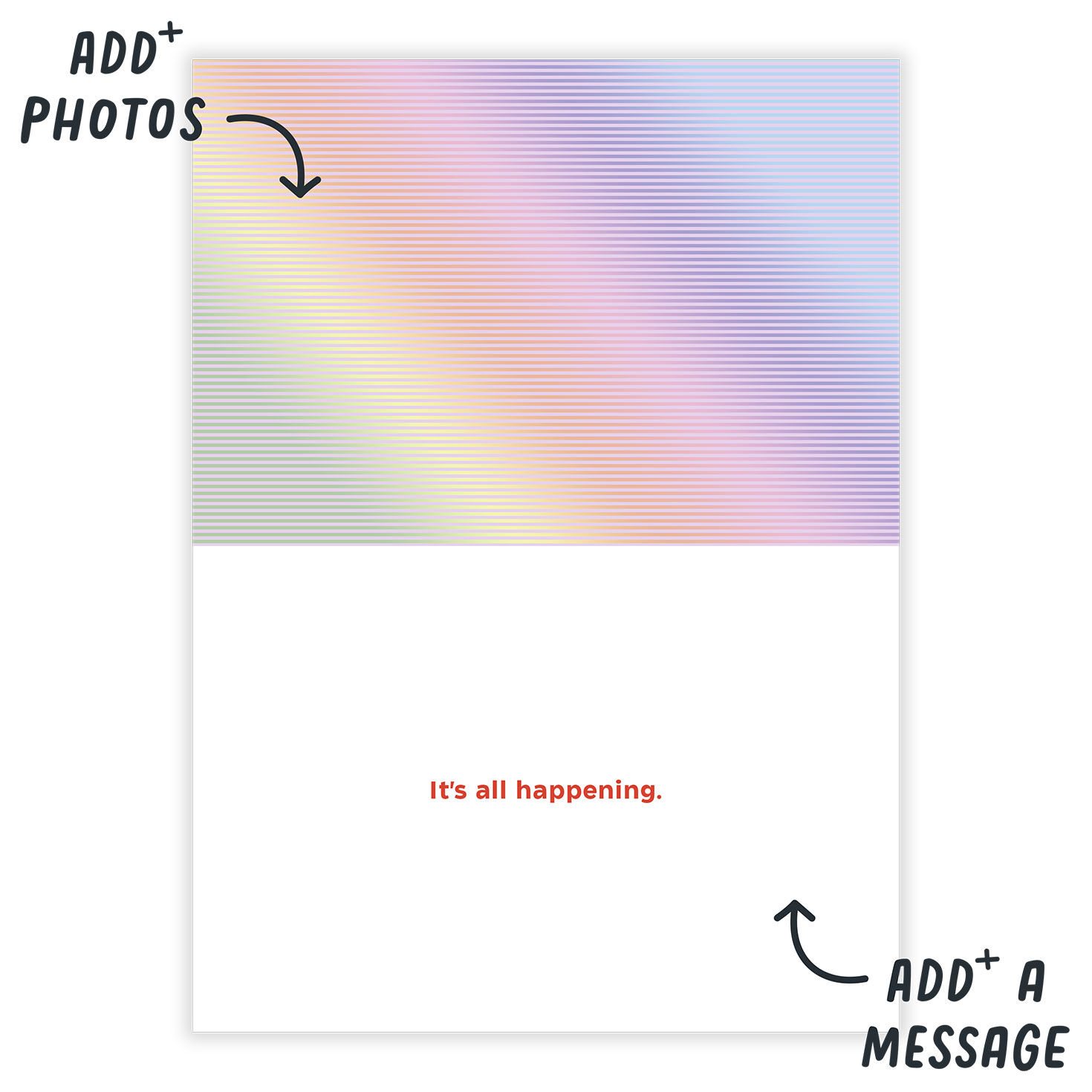 Colorful Screaming Crying Personalized Card Open Card indicating personalization image number 3