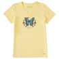Women's Yellow Short-Sleeve Tee With Butterfly  image number 1