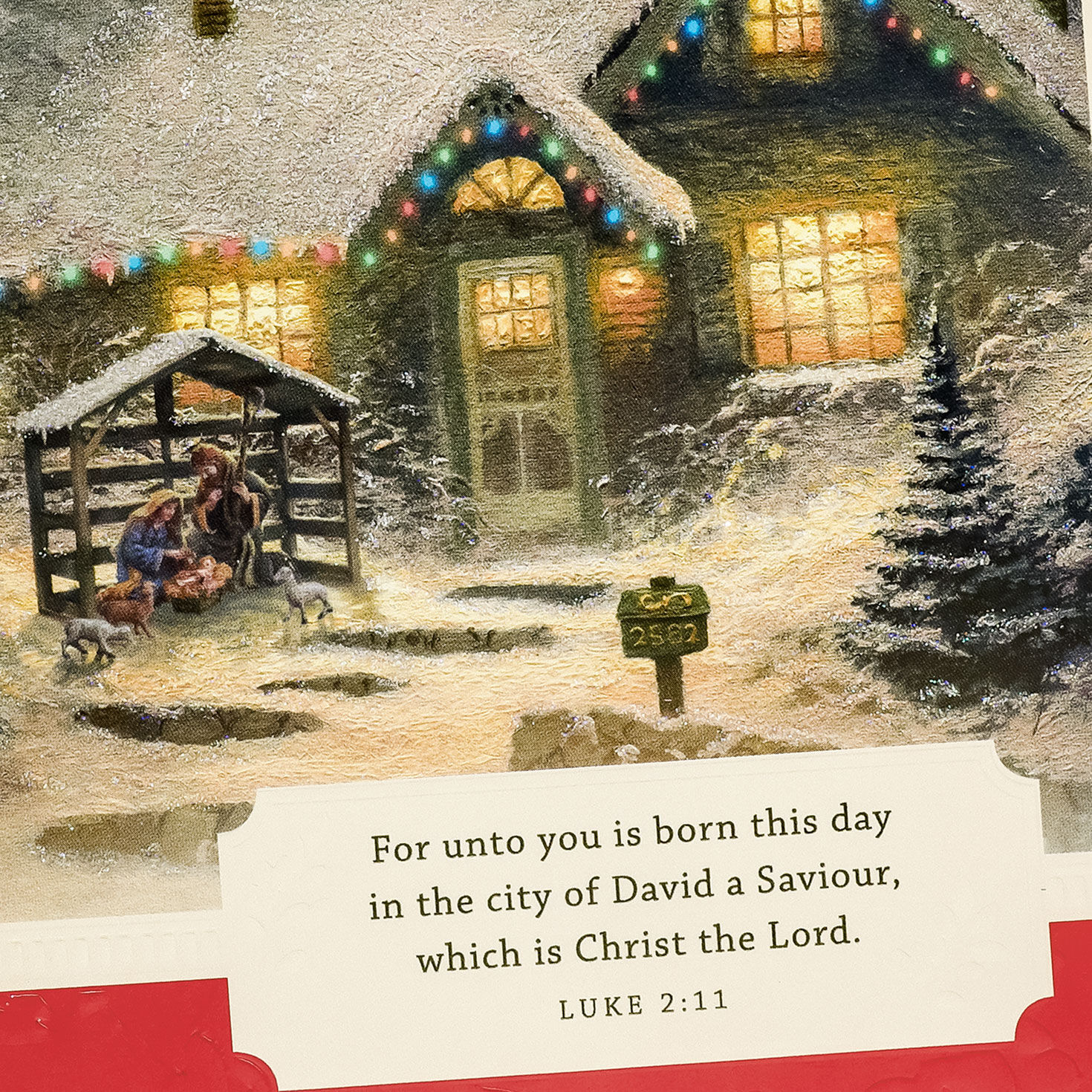 Kinkade Cottage Pastor and Wife Christmas Card Card Front Detail image number 5