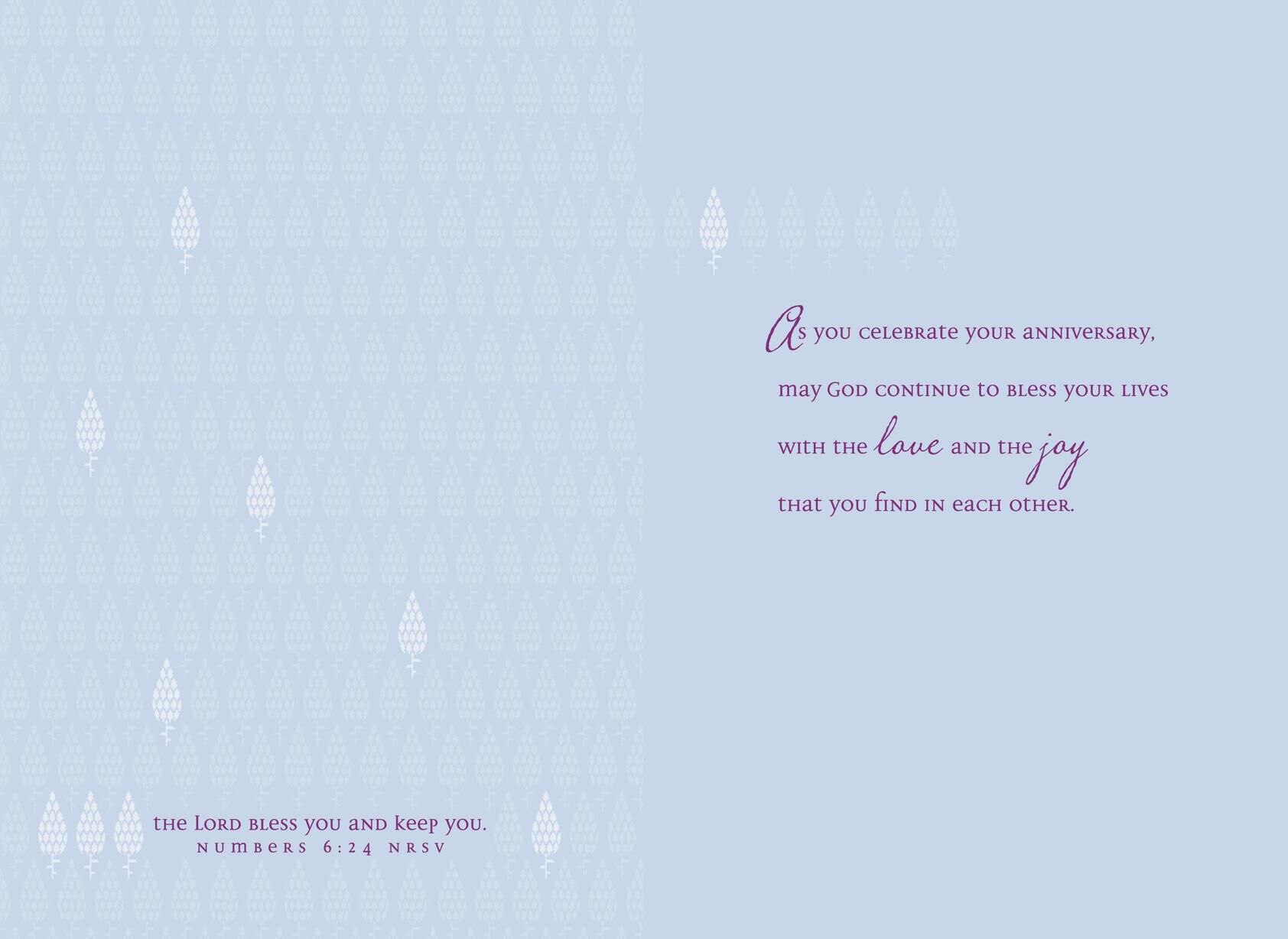 Glitter Happy Marriage Religious Anniversary Card