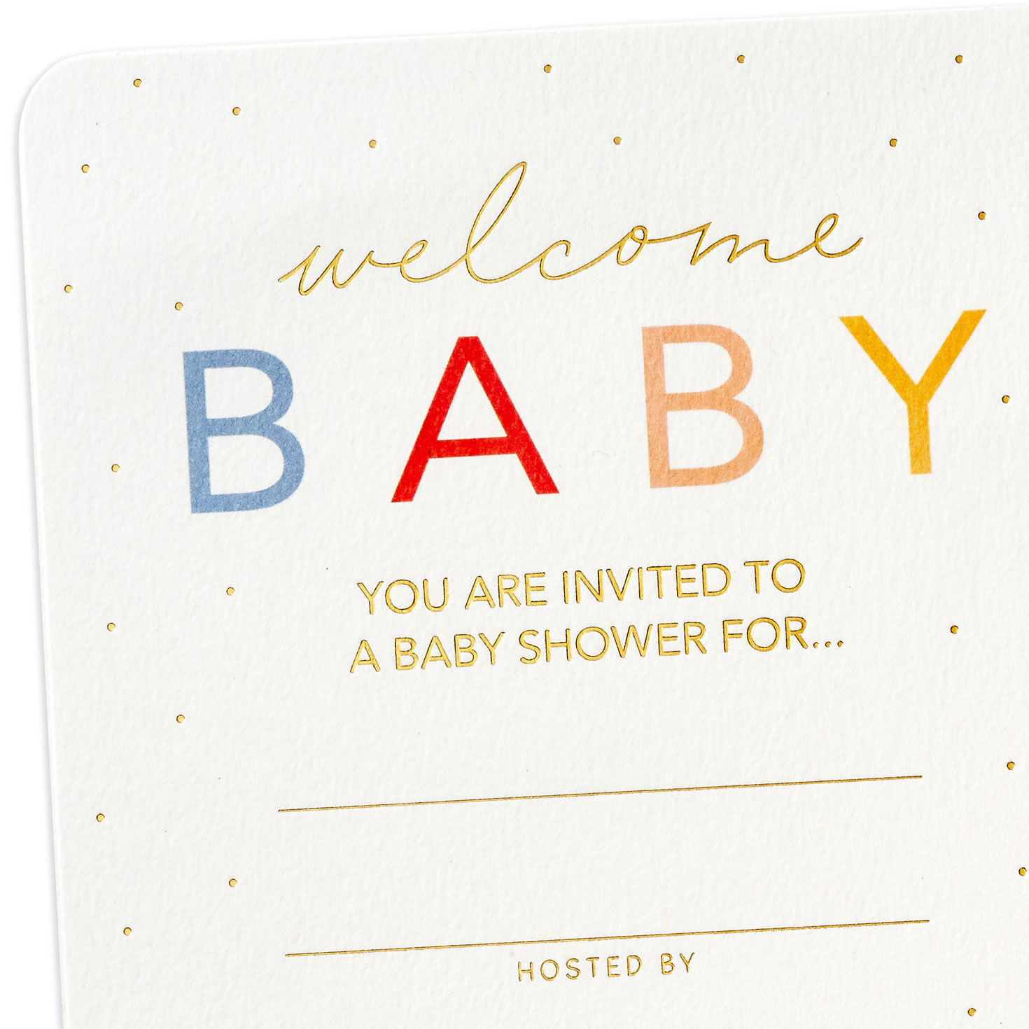 Gold Dots Baby Shower Invitations Pack of 10 Invitations Hallmark