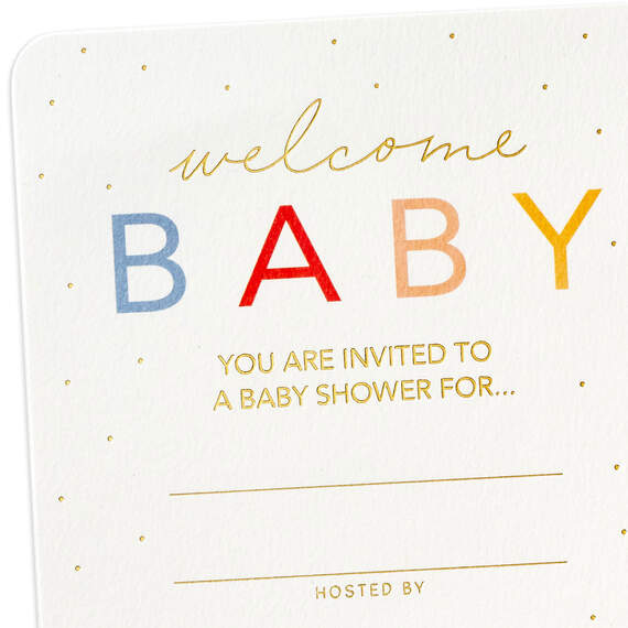 Gold Dots Fill-in-the-Blank Baby Shower Invitations, Pack of 10, , large image number 3