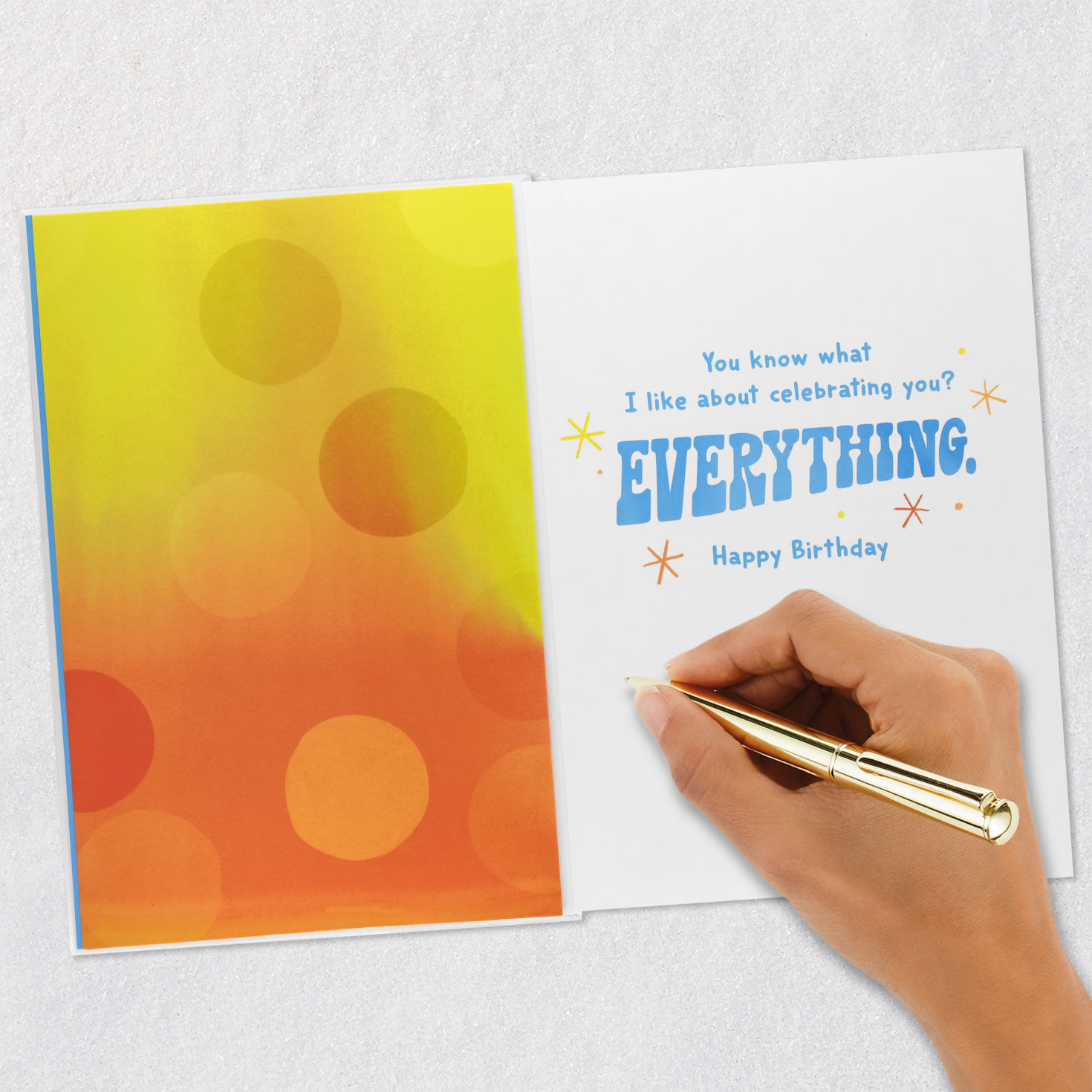 Groovy Lettering and Stars Musical Birthday Card Signing card image number 6