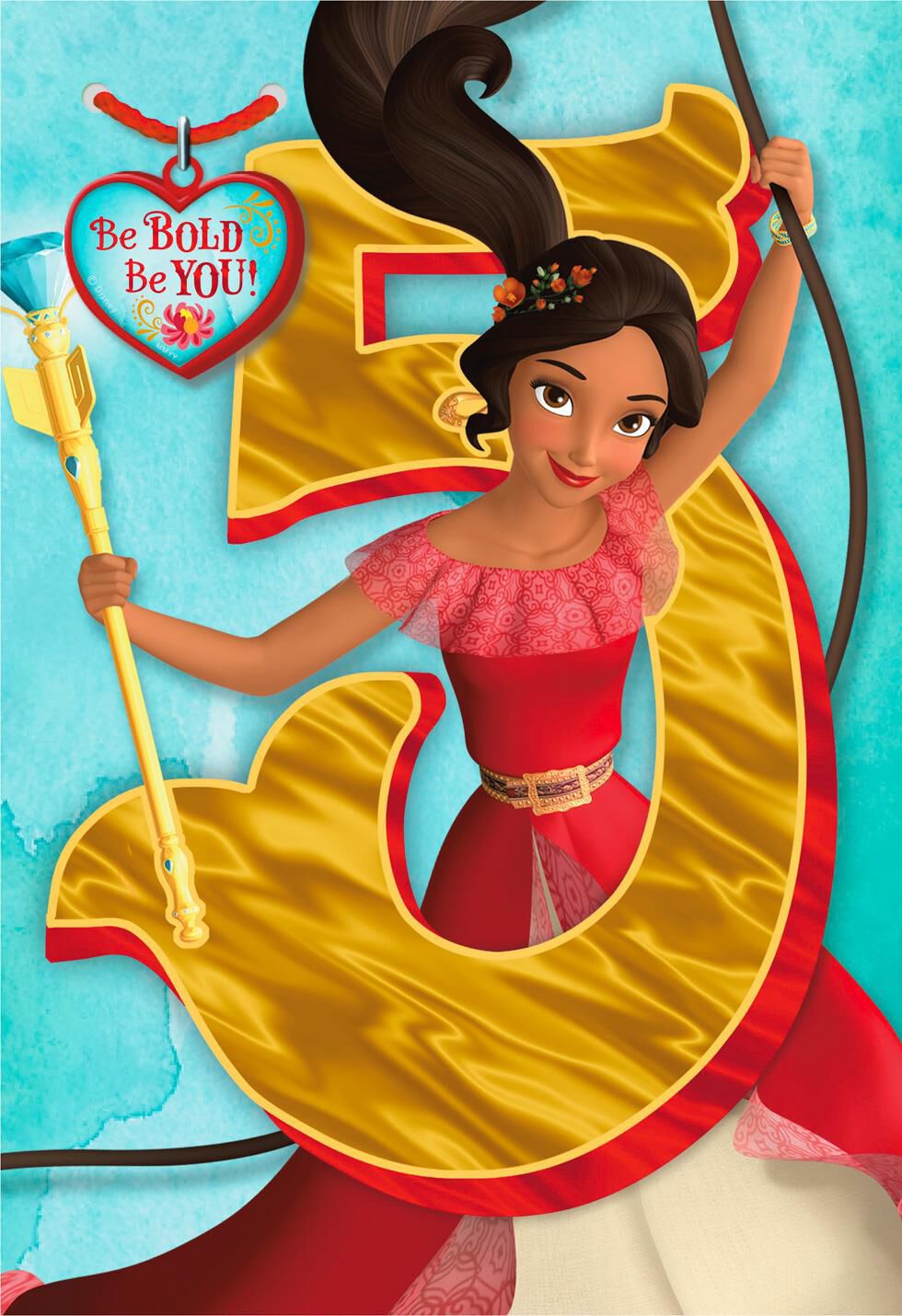 Disney Elena of Avalor 5th Birthday Card With Necklace