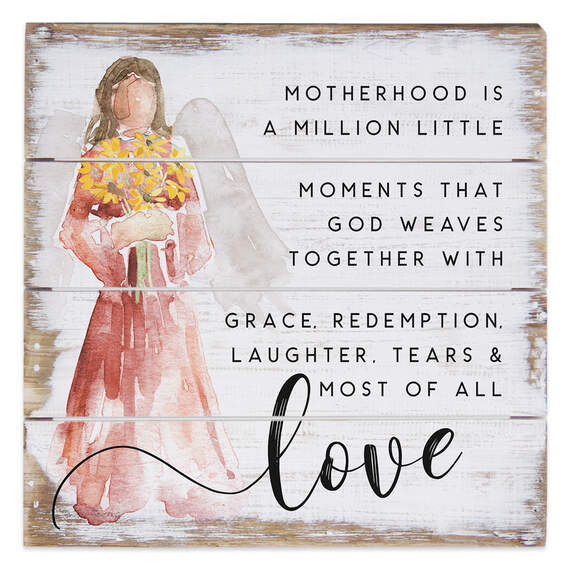 Simply Said Motherhood Quote Petite Pallet Wood Sign, 6x6, , large image number 1