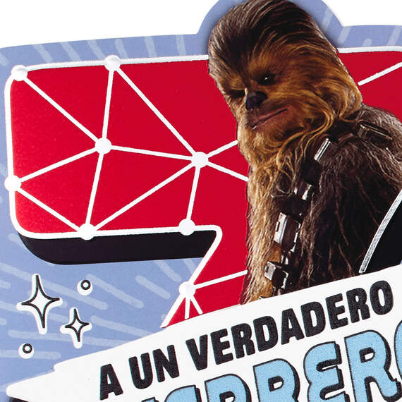 Star Wars™ Chewbacca™ Spanish-Language 7th Birthday Card With Stickers, , large image number 4