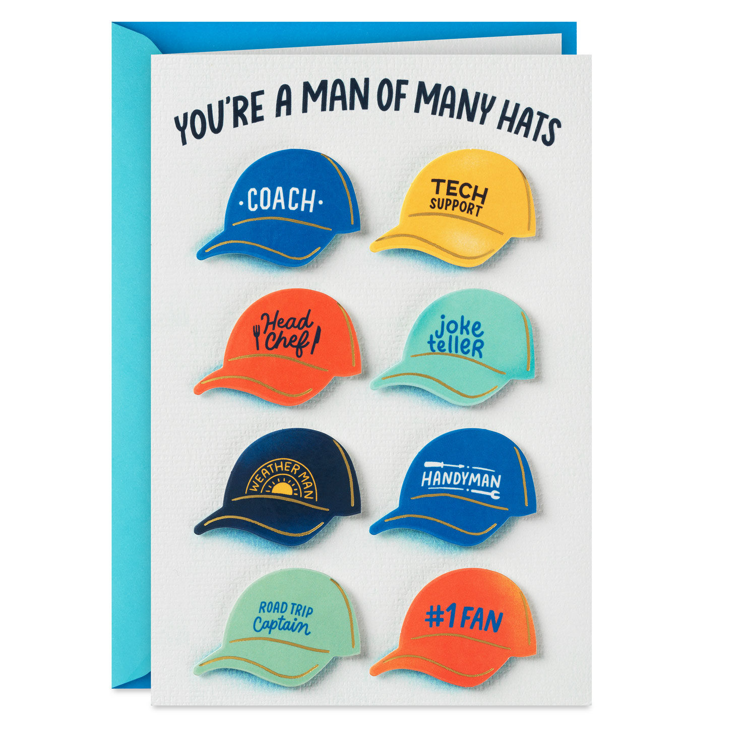 You're a Man of Many Hats Father's Day Card for Dad - Greeting