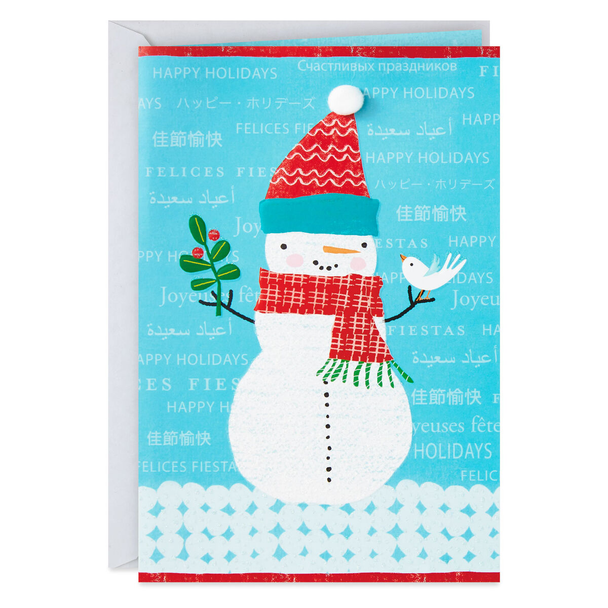 UNICEF Jolly Snowman Happy Holidays Christmas Card - Greeting Cards - Hallmark