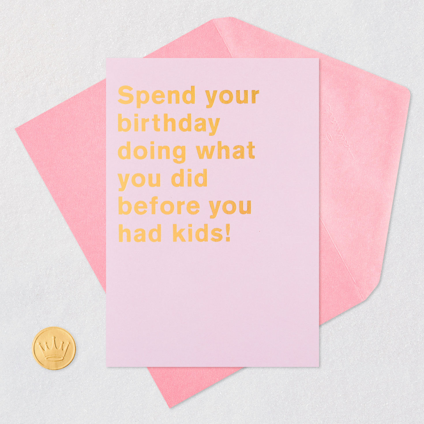 Life Before Kids Lettering Funny Birthday Card Card Front with Envelope and Gold Seal image number 5