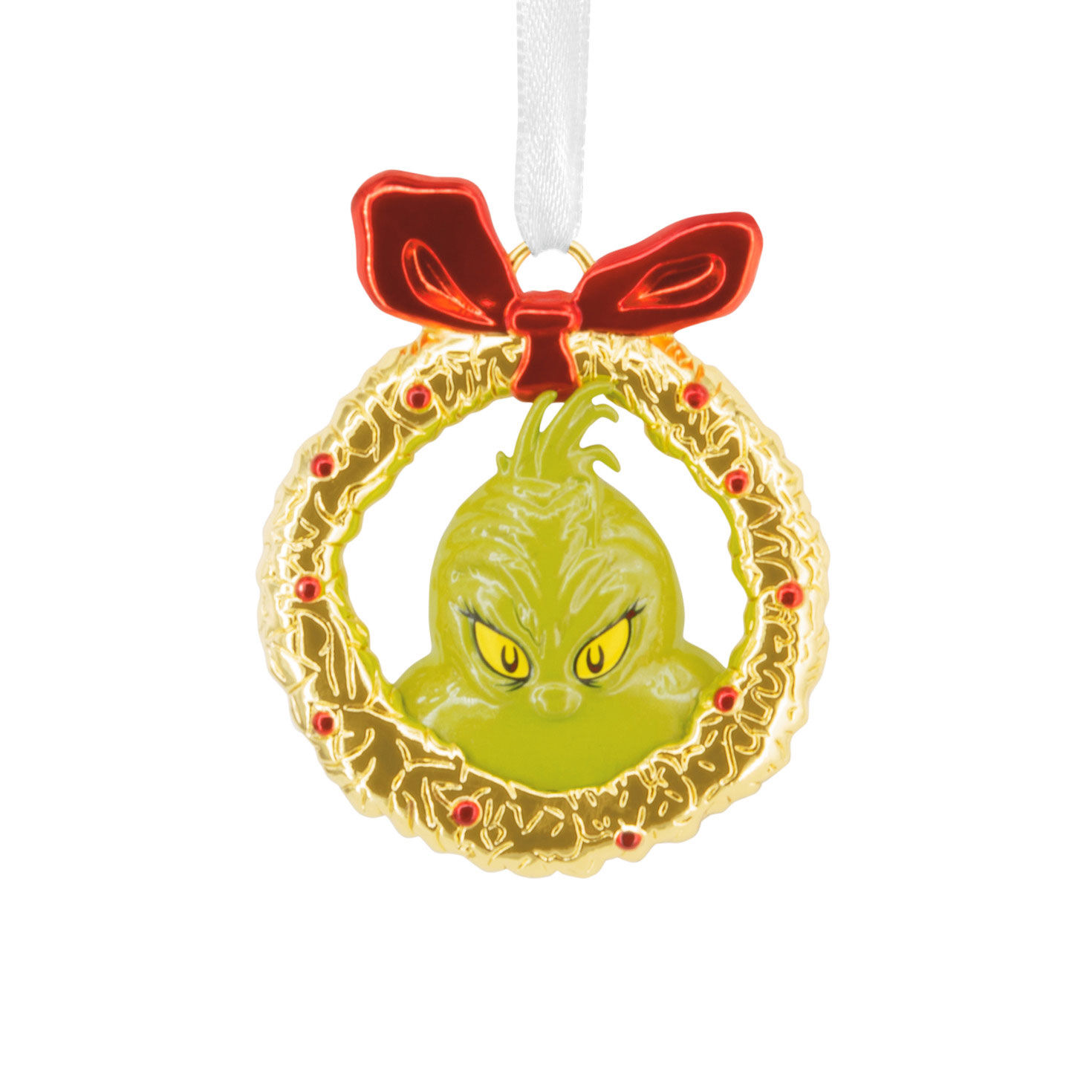 Dr. Seuss's How the Grinch Stole Christmas!™ Grinch in Wreath Metal Hallmark Ornament