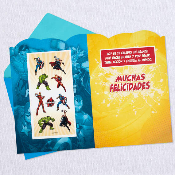 Marvel Avengers Spanish-Language 6th Birthday Card With Stickers, , large image number 3