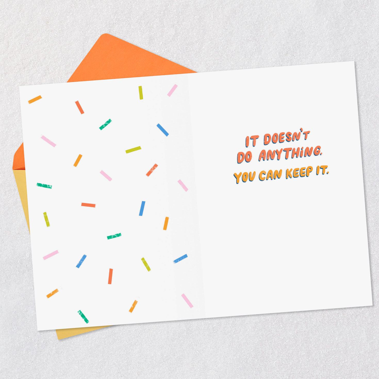 Rainbow Cake Plain Old Card Funny Birthday Card Open card with envelope image number 3