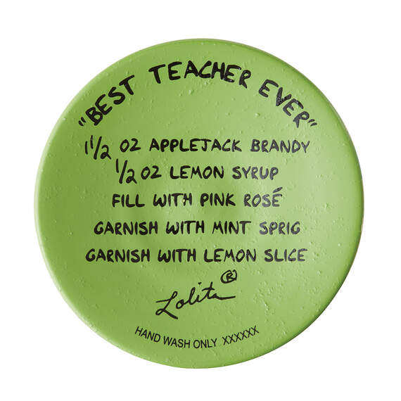 Lolita Best Teacher Ever Handpainted Wine Glass, 15 oz., , large image number 4