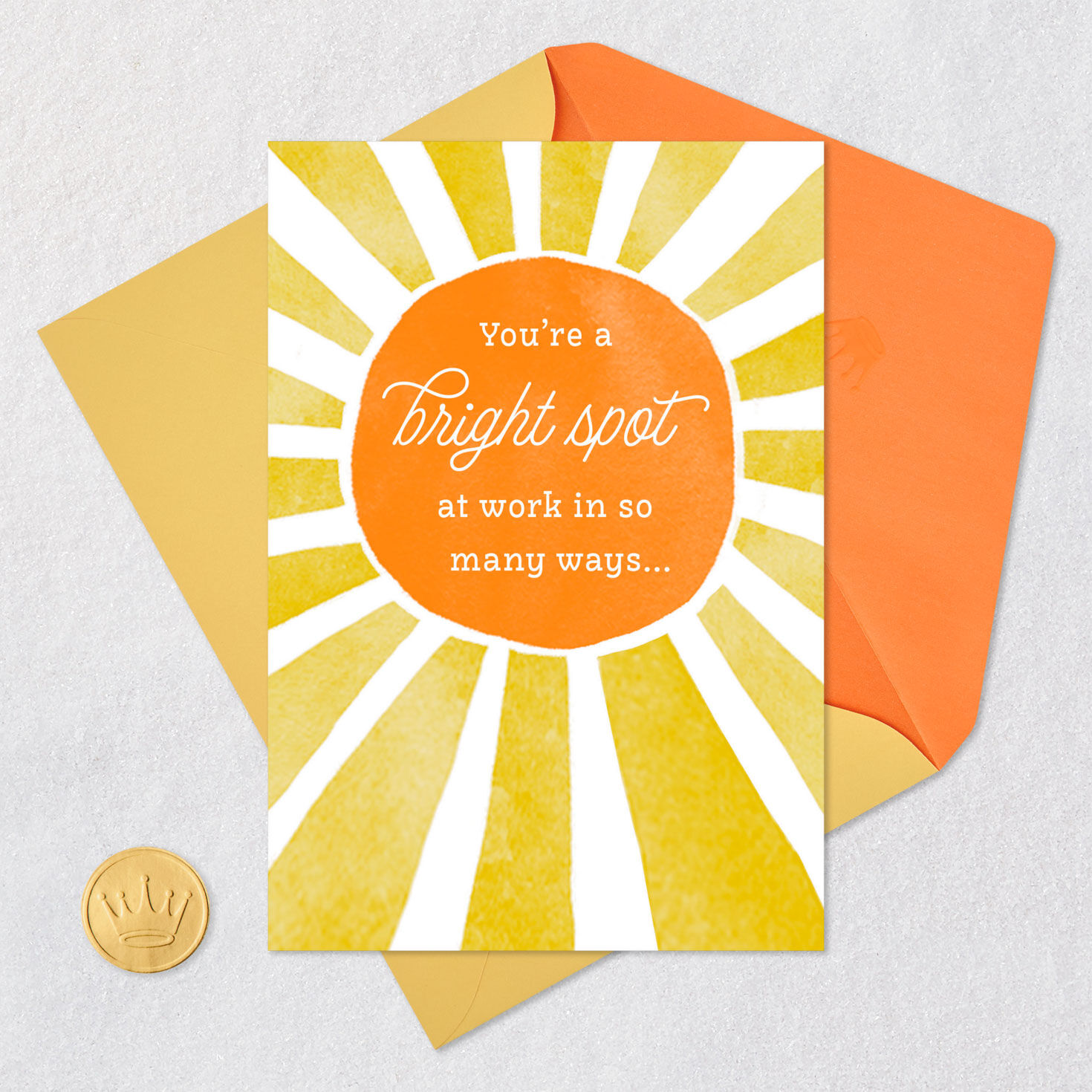 Sun Rays Administrative Professionals Day Card Card Front with Envelope and Gold Seal image number 5