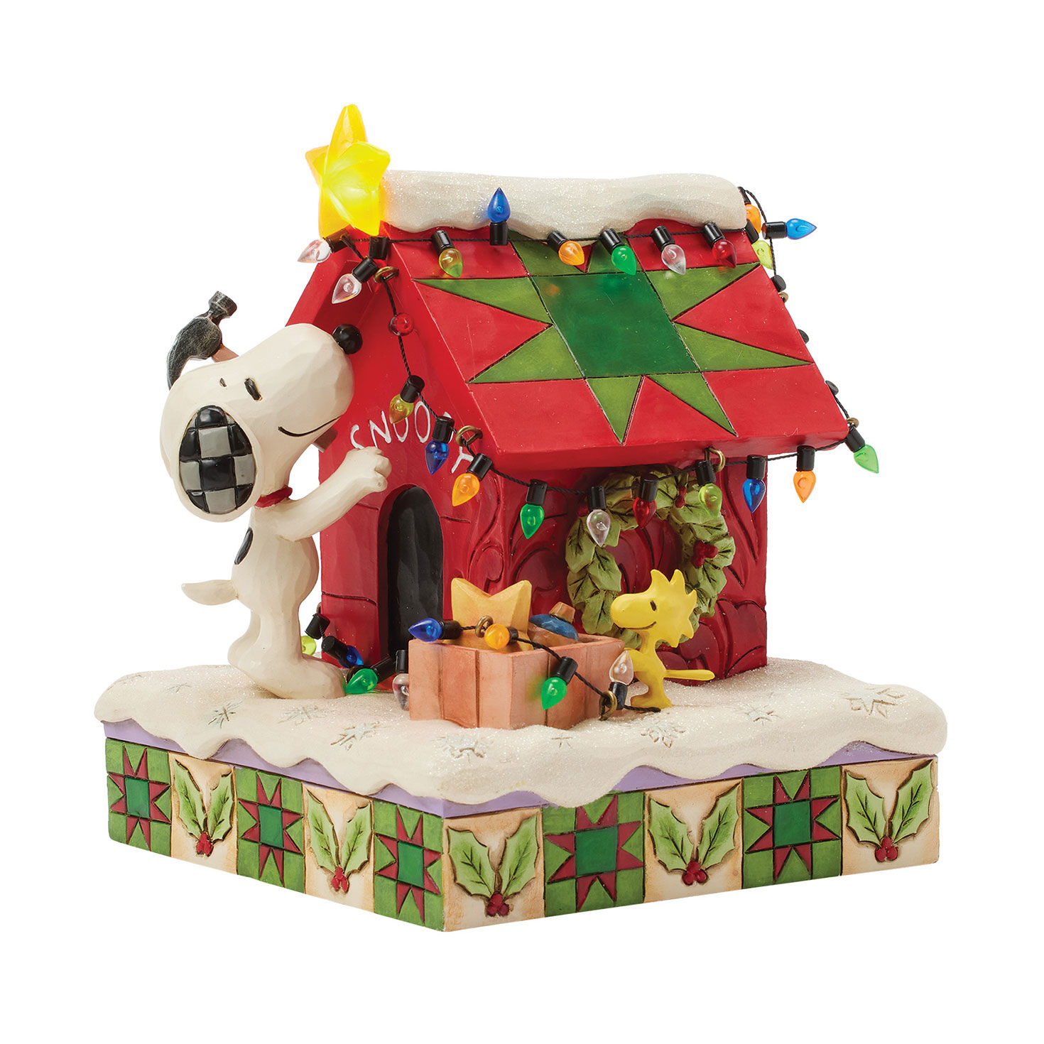 Jim Shore Peanuts Snoopy Decorating Doghouse Light-Up Figurine, 6.3" for only USD 71.99 | Hallmark