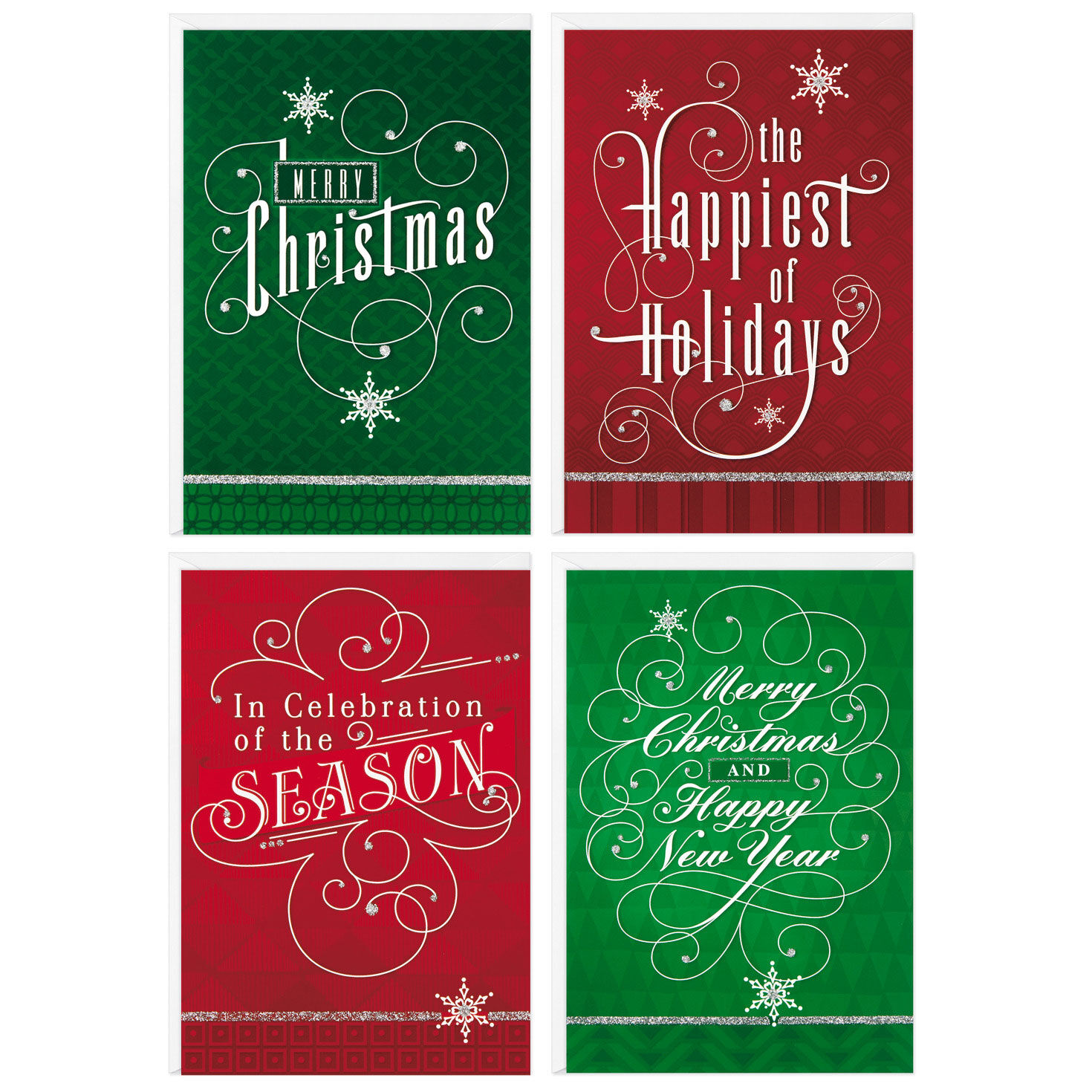 Elegant Lettering Assorted Christmas Cards, Box of 24