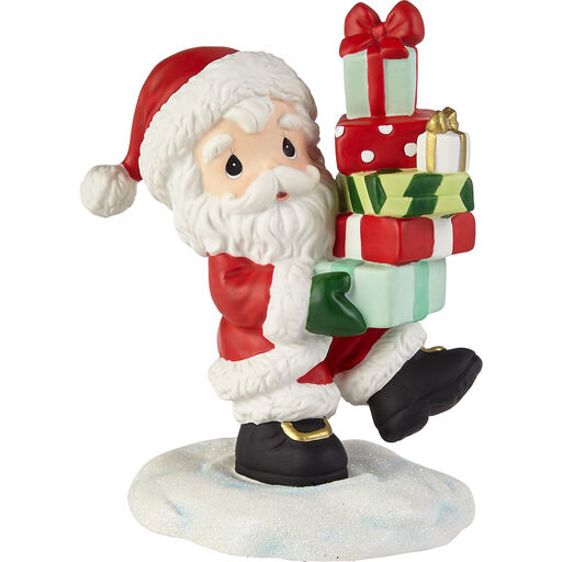 Precious Moments Loaded Up With Christmas Cheer Annual Santa Figurine, 5.5", 