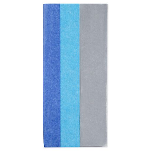 Blue/Silver/Turquoise 3-Pack Tissue Paper, 6 sheets, 