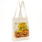 Ghost and Pumpkins Canvas Halloween Tote Bag Back image number 6