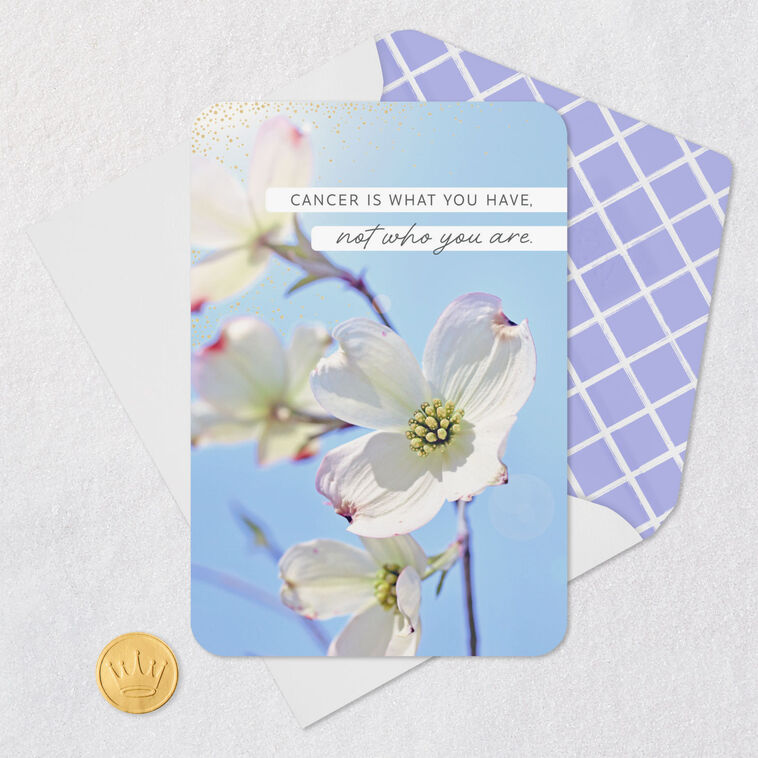 Dogwood Flowers Cancer Support Encouragement Card Card Front with Envelope and Gold Seal image number 5