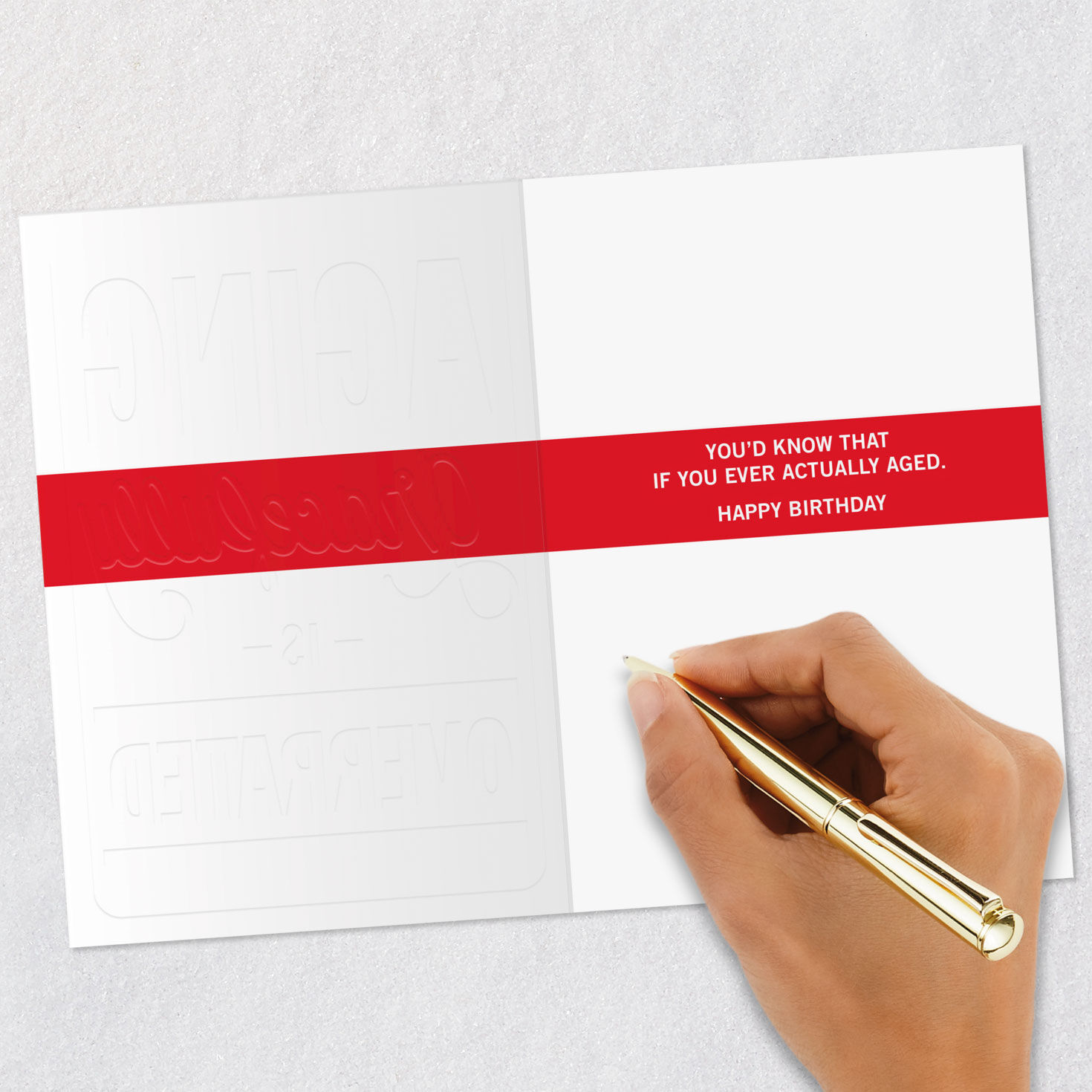 Black and Red Aging Birthday Card Signing card image number 6