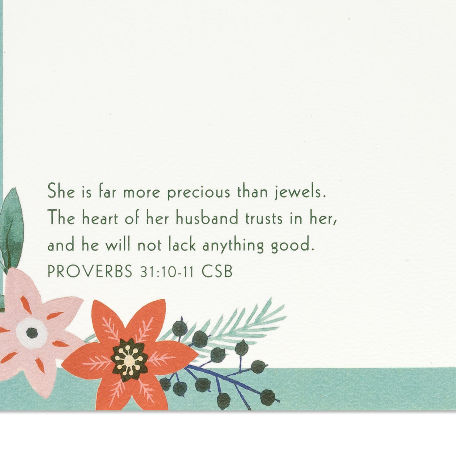 Poinsettia Floral Wife Religious Christmas Card scripture image number 3