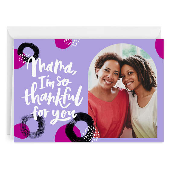 Personalized Thankful for You, Mama Photo Card, , large image number 1