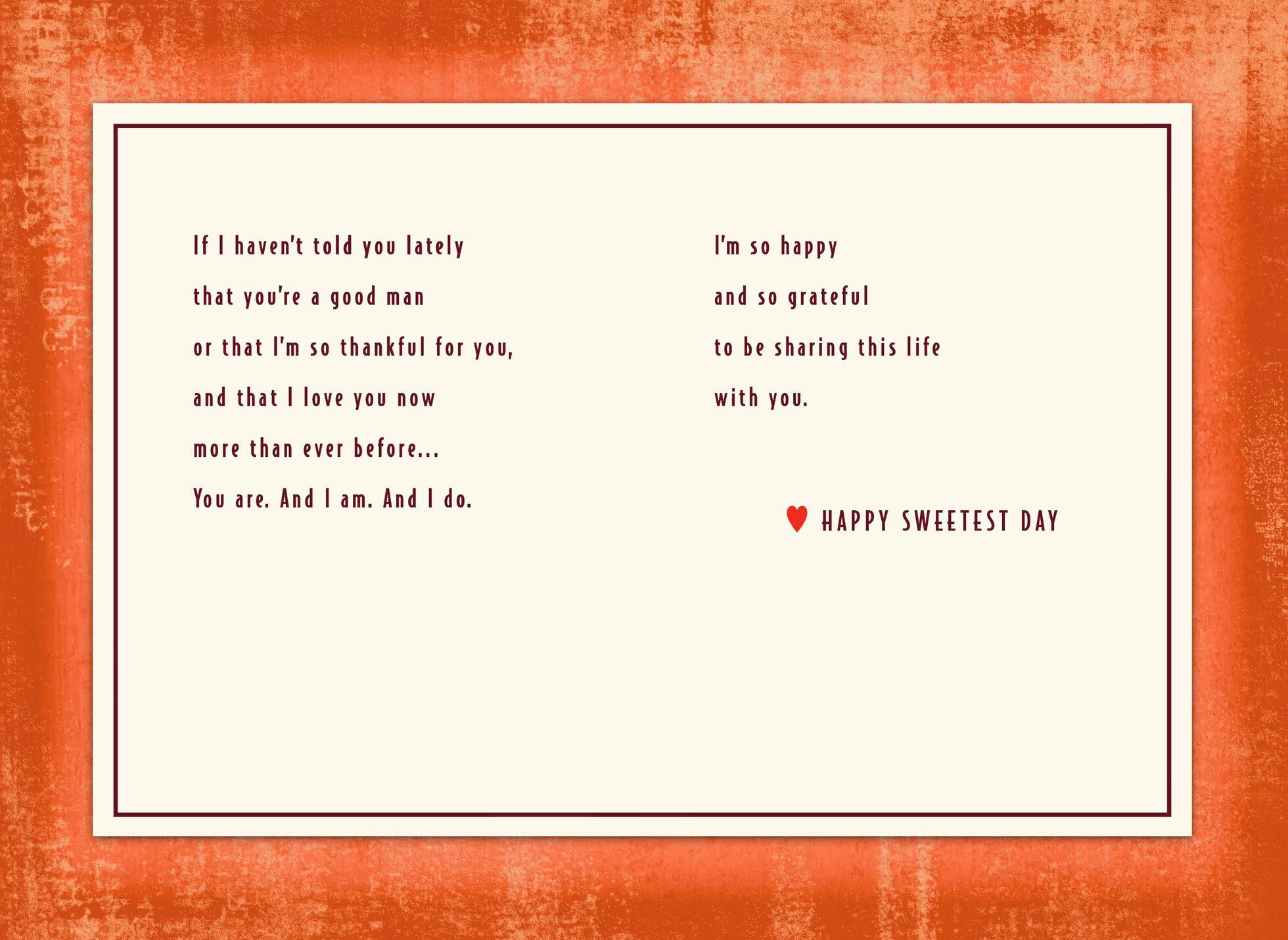 Happy and Grateful Sweetest Day Card for Husband