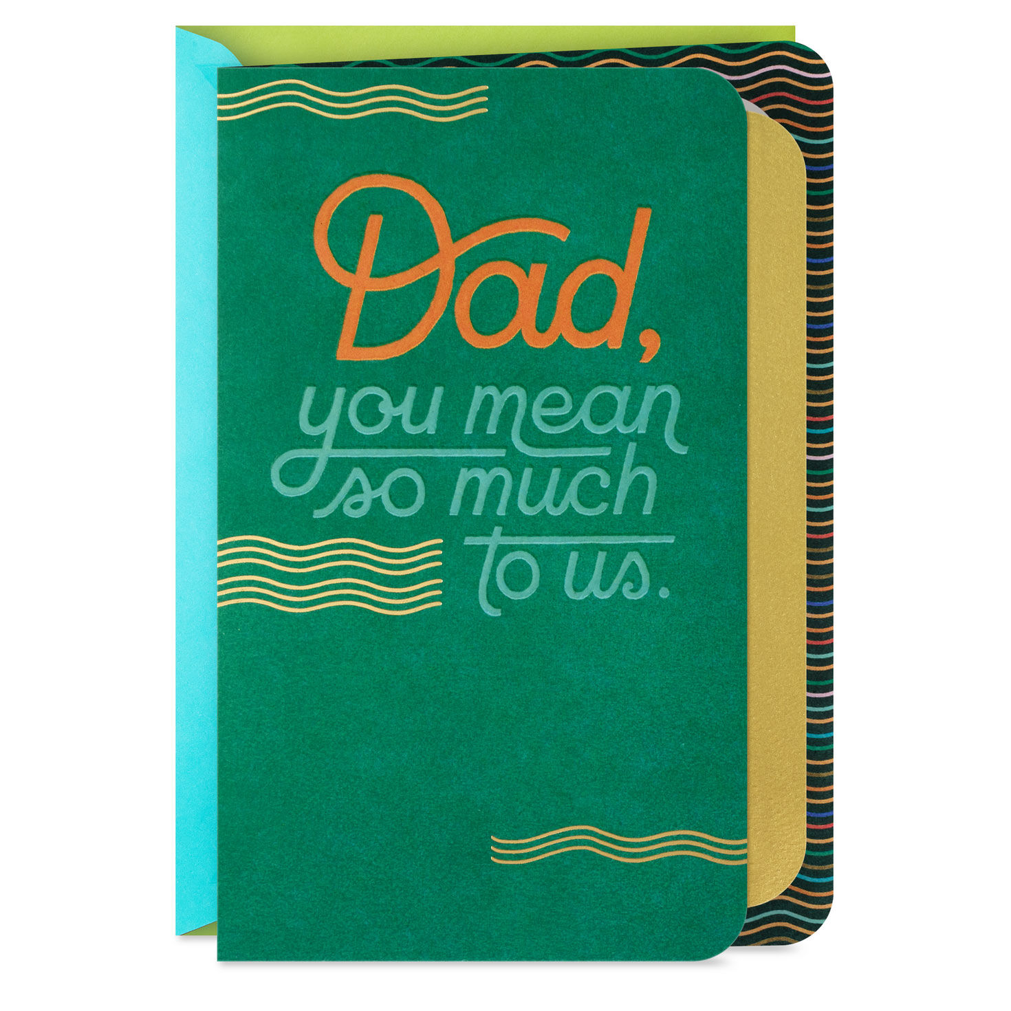 Green and Gold Father's Day Card for Dad from Us Card Front image number 1