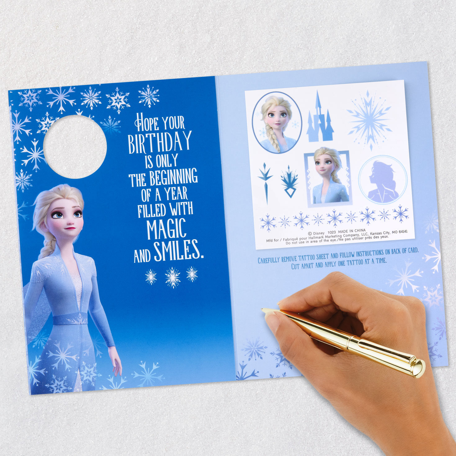 Disney Frozen 2 Elsa Kids Birthday Card With Tattoos  image number 7