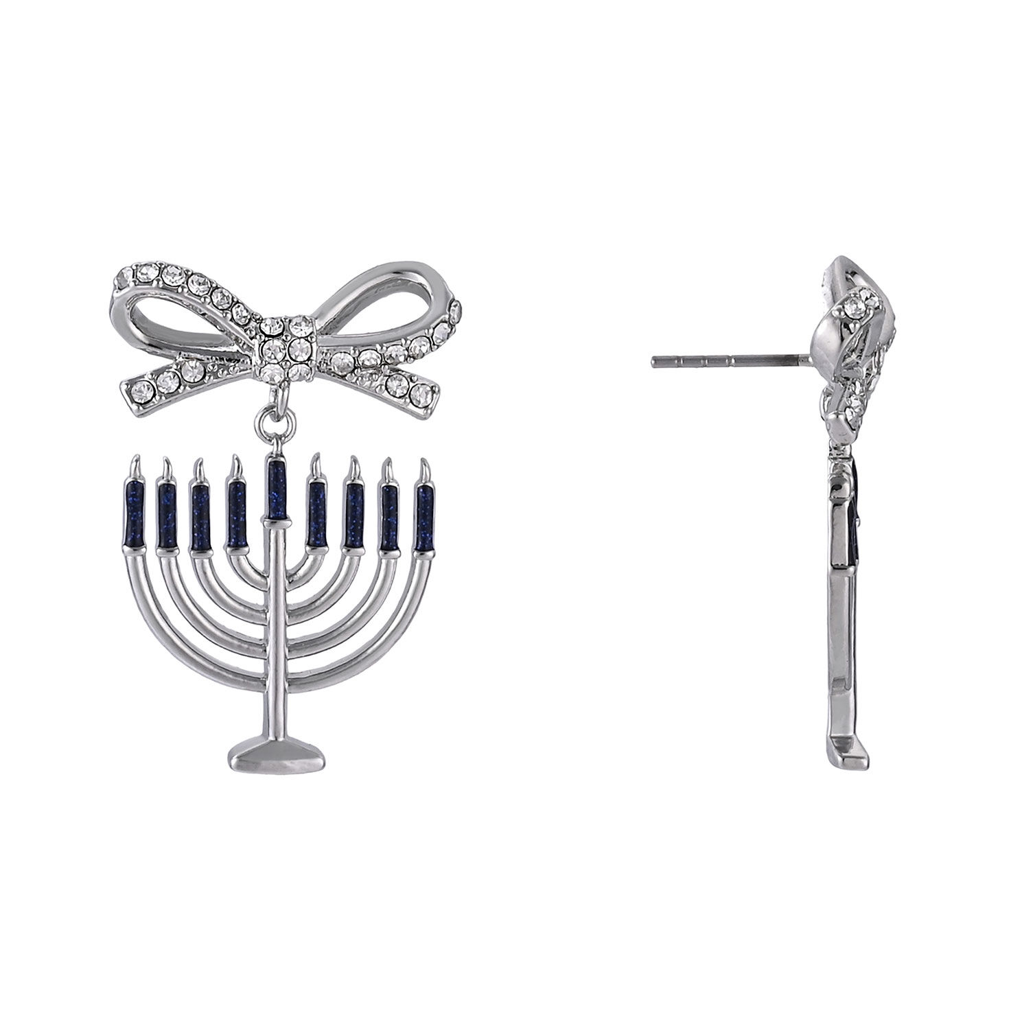 Menorah Statement Earrings front and side image number 2