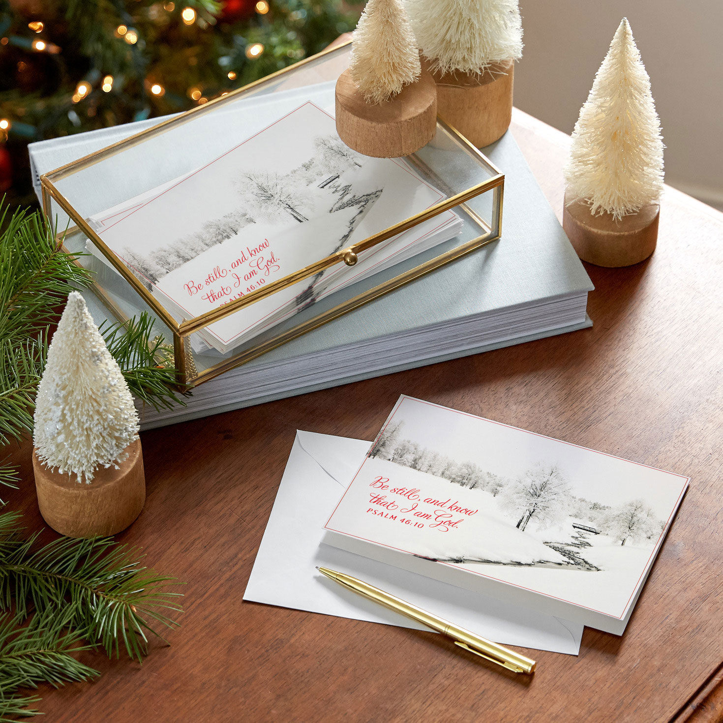 Snowy Creek DaySpring Religious Christmas Cards in use image number 7