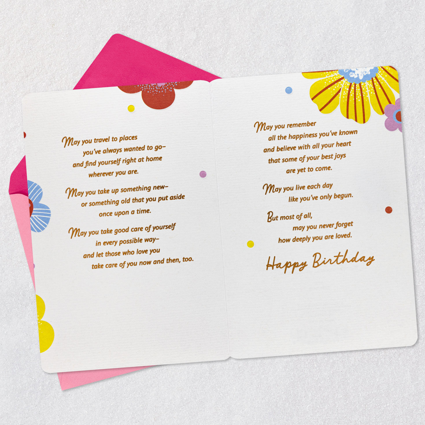 Flowers Birthday Card for Granddaughter Open card with envelope image number 4