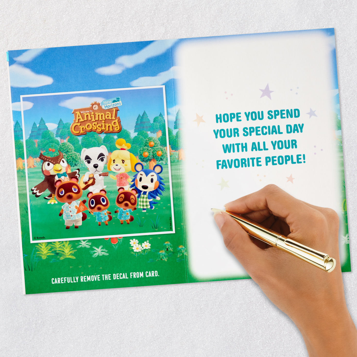 Nintendo Animal Crossing Kids Birthday Card With Decal signing card image number 7