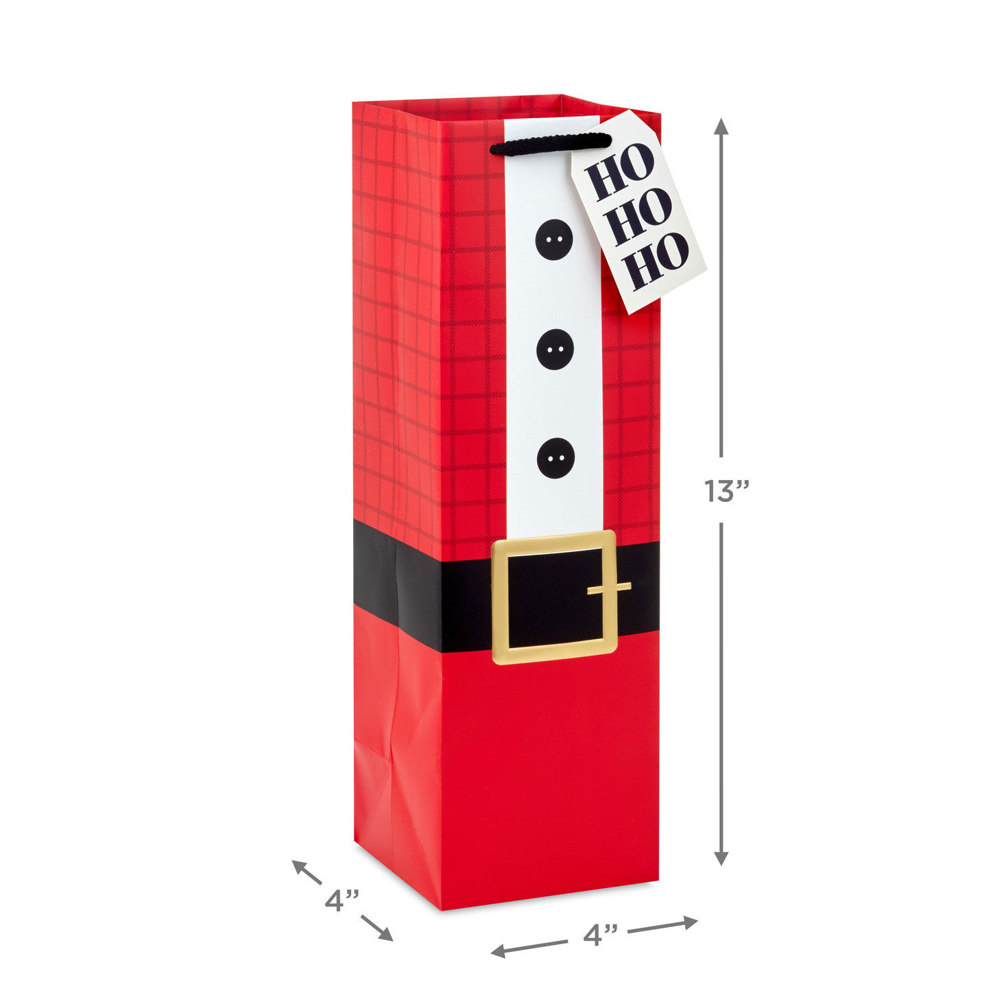 Santa Suit Christmas Wine Gift Bag measurement image number 3