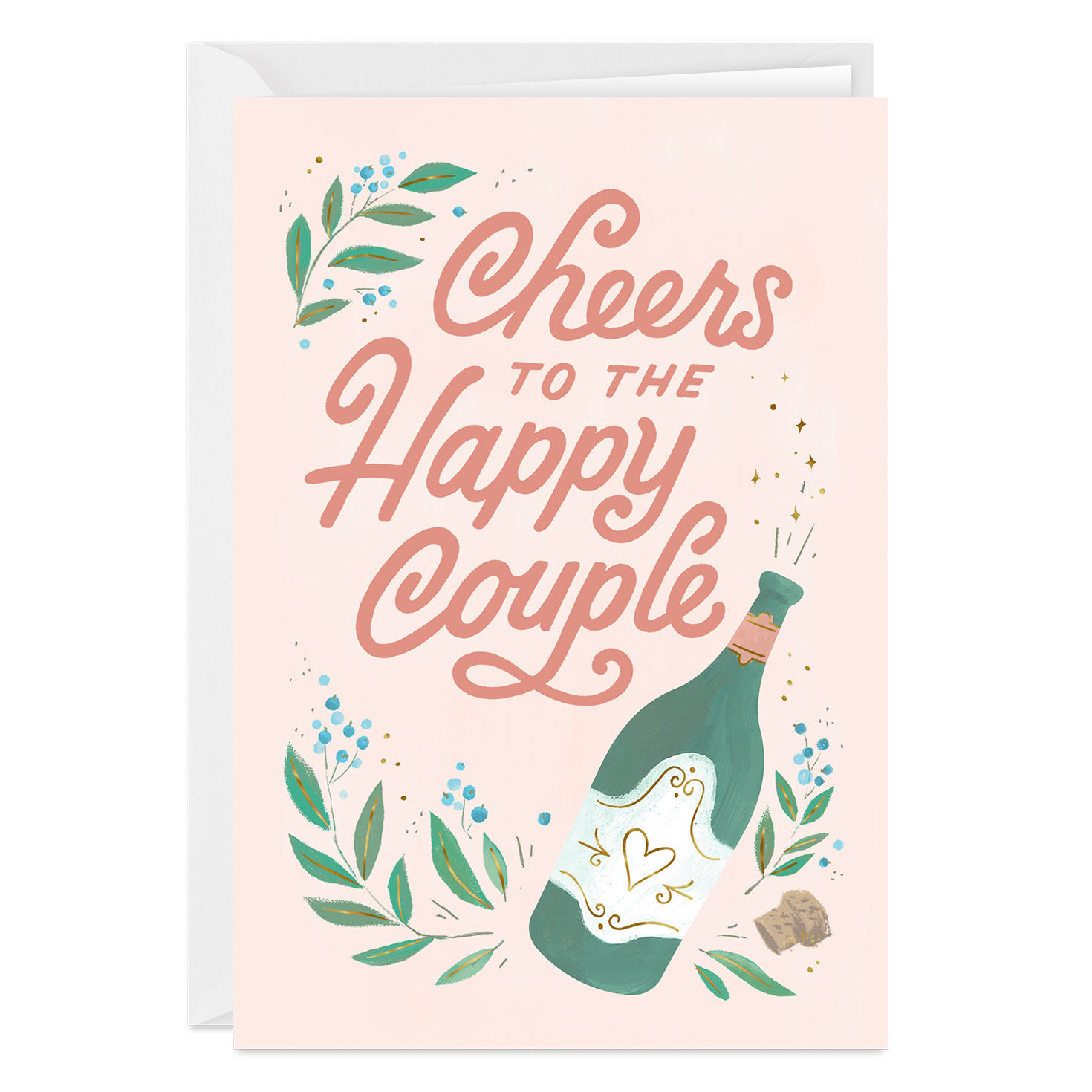 Happy Couple Cheers Custom Wedding Card