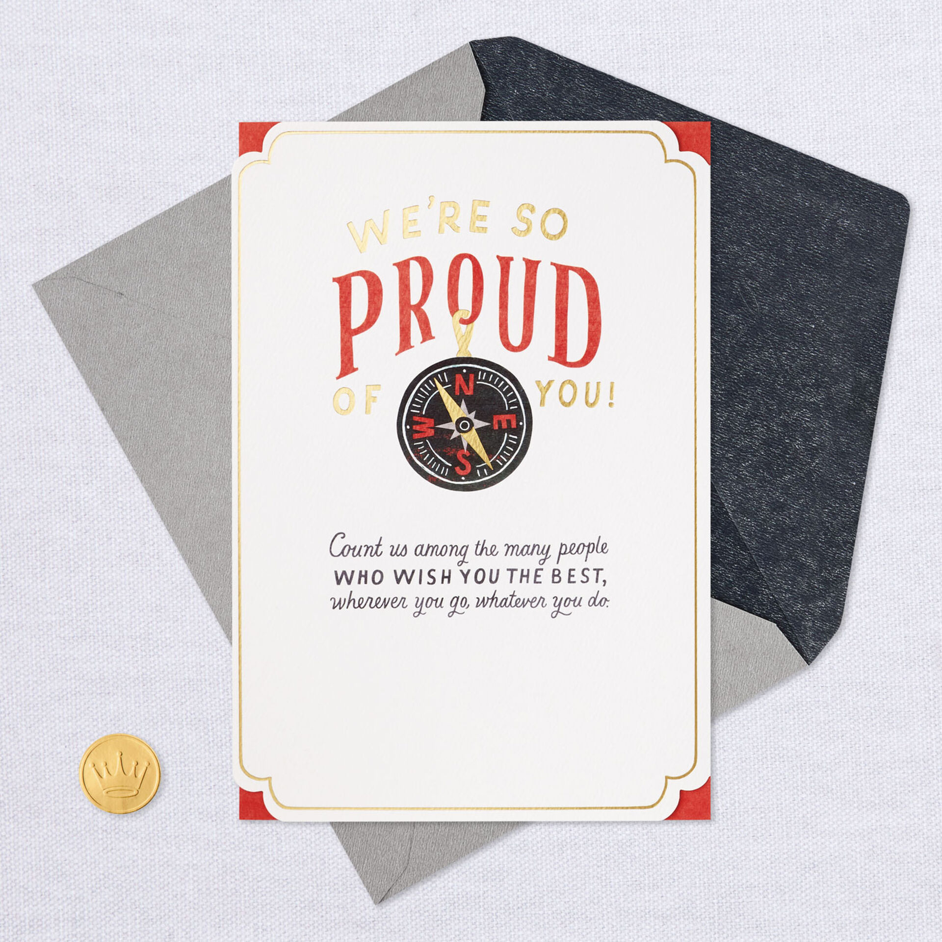 were so proud of you compass graduation card greeting